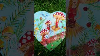 Tenhle pohádkový obraz ve tvaru srdce už je PRODANÝ! 🍄❤️ Který detail se vám líbí nejvíc? ✨ #art