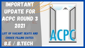 Important Update for ACPC Round 3 2021| B.E/B.Tech | Jay Patel