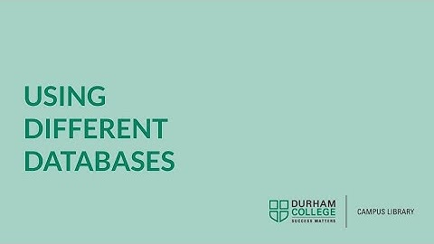 Choosing and Using Library Databases