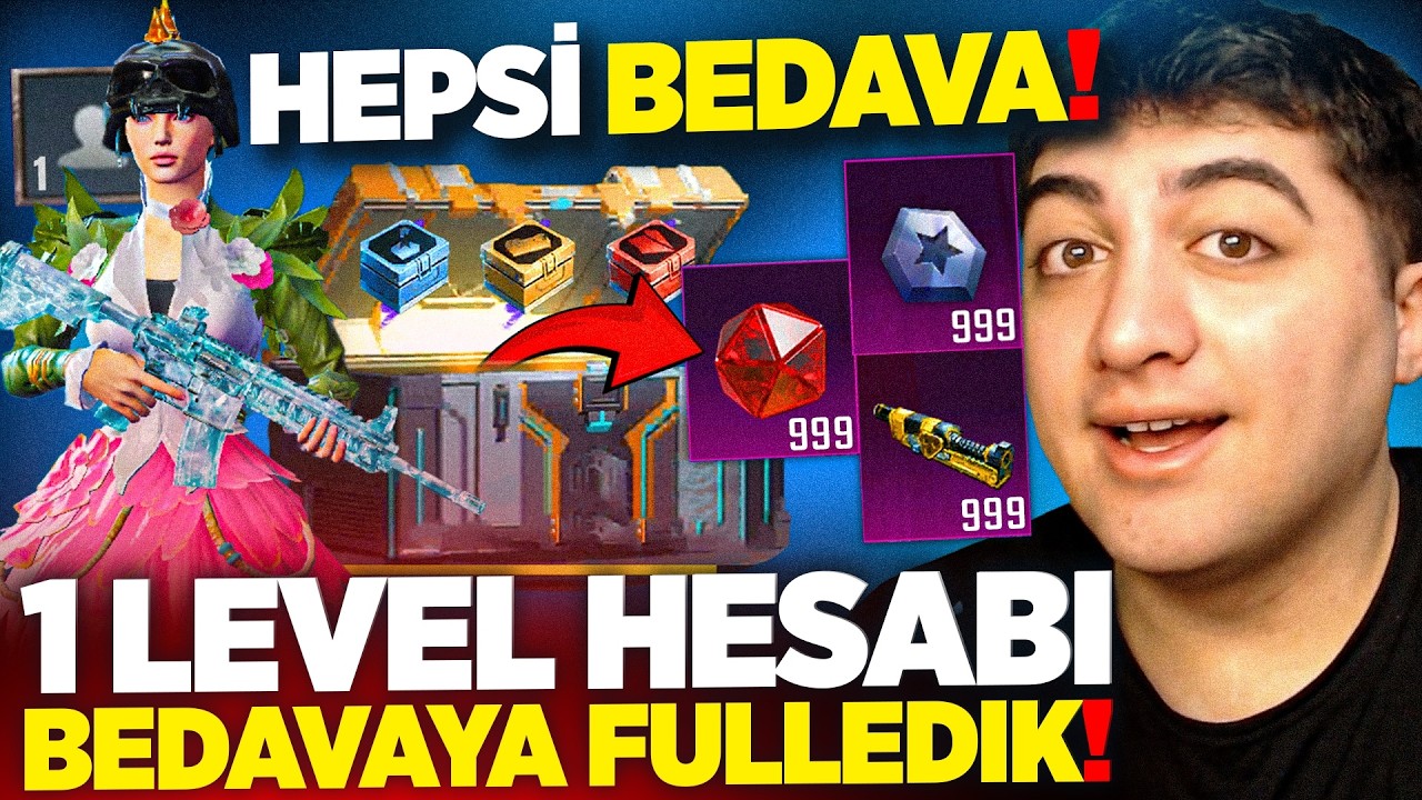1 LEVEL HESABA SINIRSIZ BEDAVA MATERYAL ve DESTANSI ABLEM ALDIK! (HER ŞEYİ FULLEDİK) | PUBG Mobile