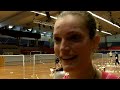 Tine Baun glad for at sove i egen seng