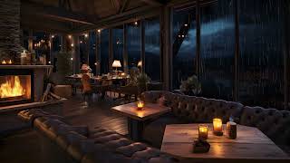 Rainy Cafe Lounge ☕ Relaxing Piano Jazz Music with Rain For Stress Playlist 2023