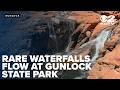 Rare waterfalls flow at Gunlock State Park