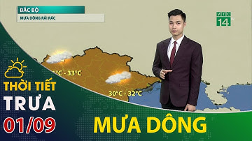 Thời tiết trưa, chiều 01/09/2022: Mưa dông rải rác| VTC14