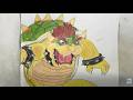 How to Draw Freehand Bowser &amp; Color with Colored Pencils