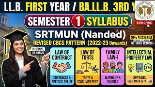 Complete Syllabus Breakdown: LL.B 1st Year (Sem 1) BA.LL.B 3rd Year (Sem 5) | SRTMN University
