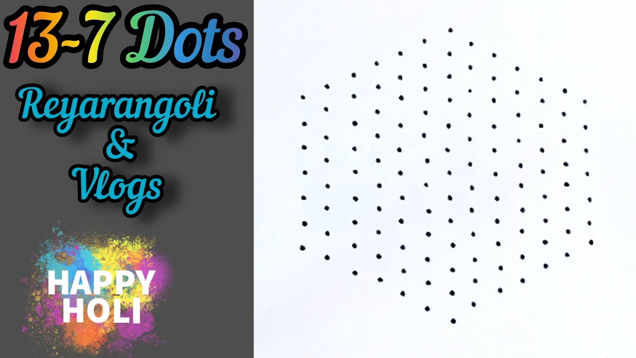 13-7 Dots today's simple rangoli 🌼Easyrangoli 🌼 small rangoli 🌼🫟 Ugadhi specialmuggulu @Reyarangoli 