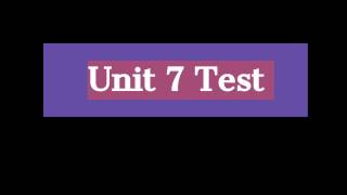 Unit 7 Math Test