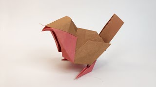 How to make an origami robin bird (David Brill)  鳥折り紙