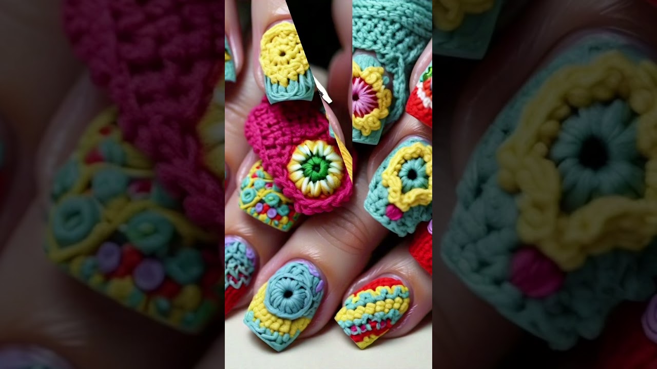 crotchet fingernail design 