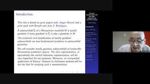 Webinar-The slice representation and the index conjecture for symmetric spaces  - Carlos Olmos