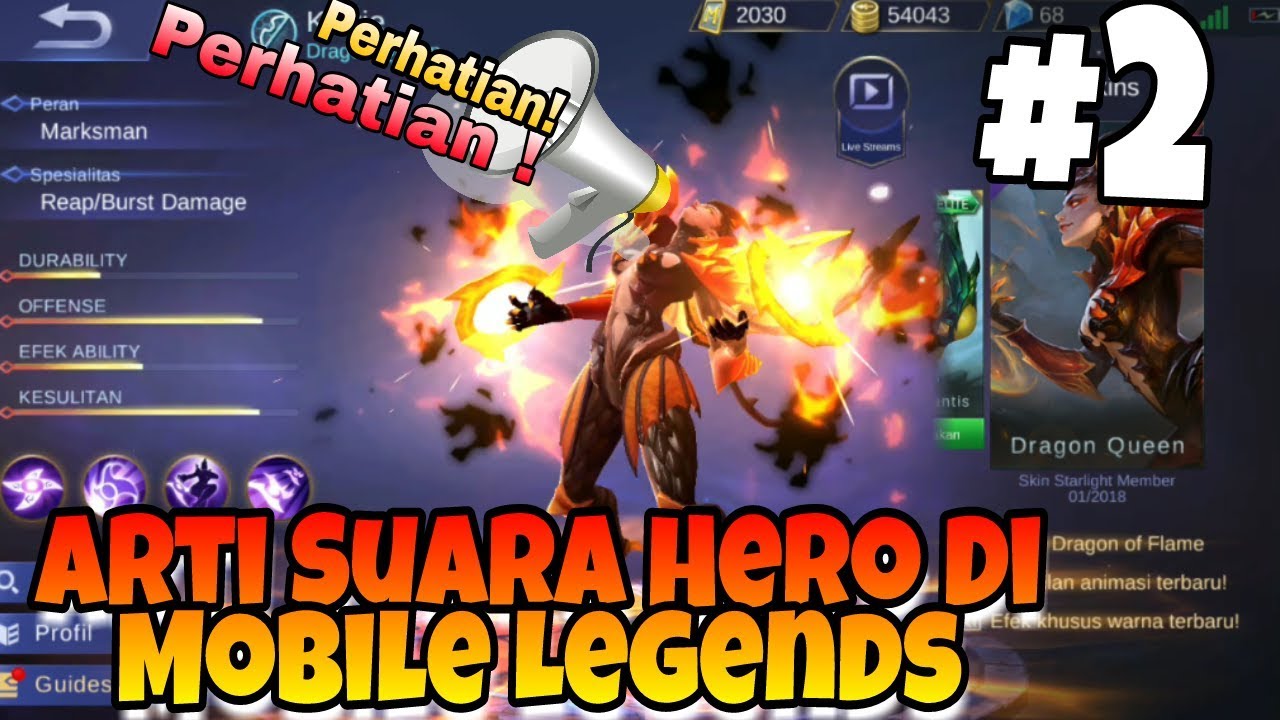 SUARA HERO MOBILE LEGENDS DAN ARTINYA Voice Hero MLBB YouTube