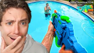 Reacting To Crazy Nerf Gun War Super Soaker