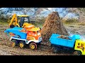 Jcb machine loading mud work by new lorry  cartoon tractor  bommu kutty 