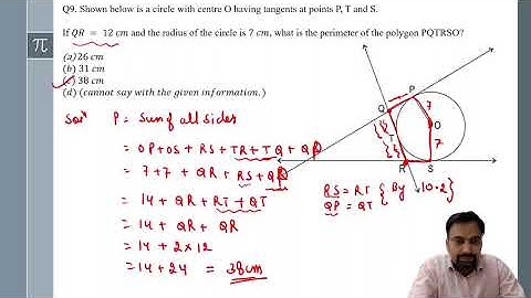 Q9. Shown below is a circle with centre O having tangents at point.. || CBSE || Board || MATHS || 10