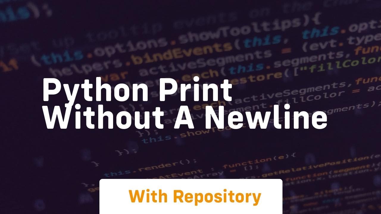 python print without a newline - YouTube