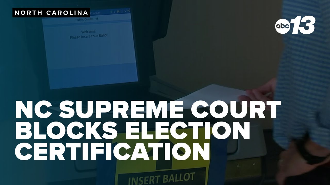 NC Supreme Court blocks election certification - YouTube
