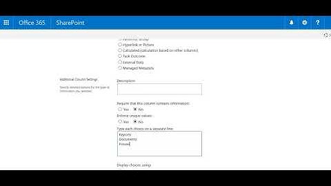 Create Metadata Columns in SharePoint