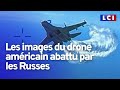 Les images impressionnantes de l'interception du drone américain par la Russie en mer Noire