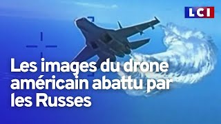 Les images impressionnantes de l'interception du drone américain par la Russie en mer Noire