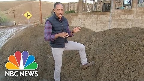 California Mudslide Traps Cars and Closes Highway | Short Take | NBC News