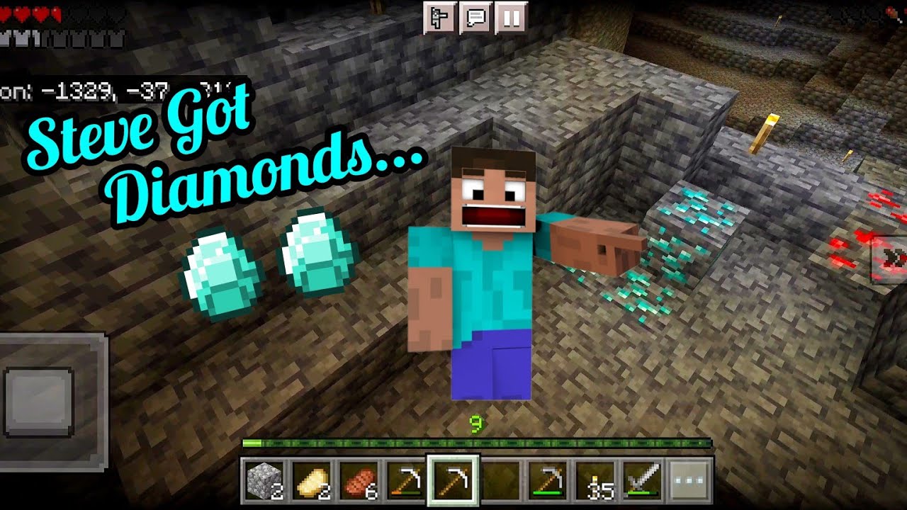 Steve Ko Diamonds Mil Gaye 😯 || Episode-8|| Minecraft Gameplay P/E ...