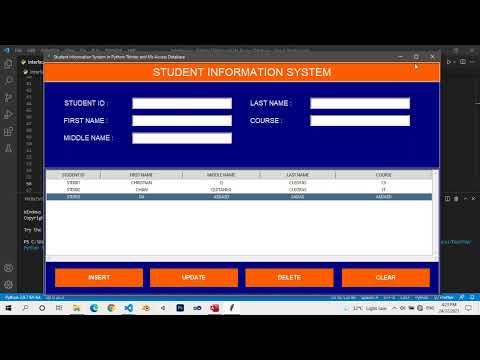 Part 6 - Simple CRUD Application in Python Tkinter and MS Access (UPDATE & SELECT & CLEAR)