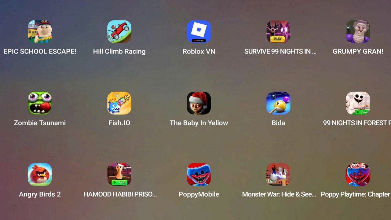 GRUMPY GRAN!,Escape Papa Pizza's Pizzeria!Escape The Carnival of Terror,GRANDPA SCHOOL ESCAPE!,