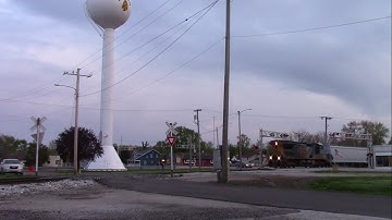 CSX L415 with CSX 7799 Rounding the Connecting Track in Monon, Indiana