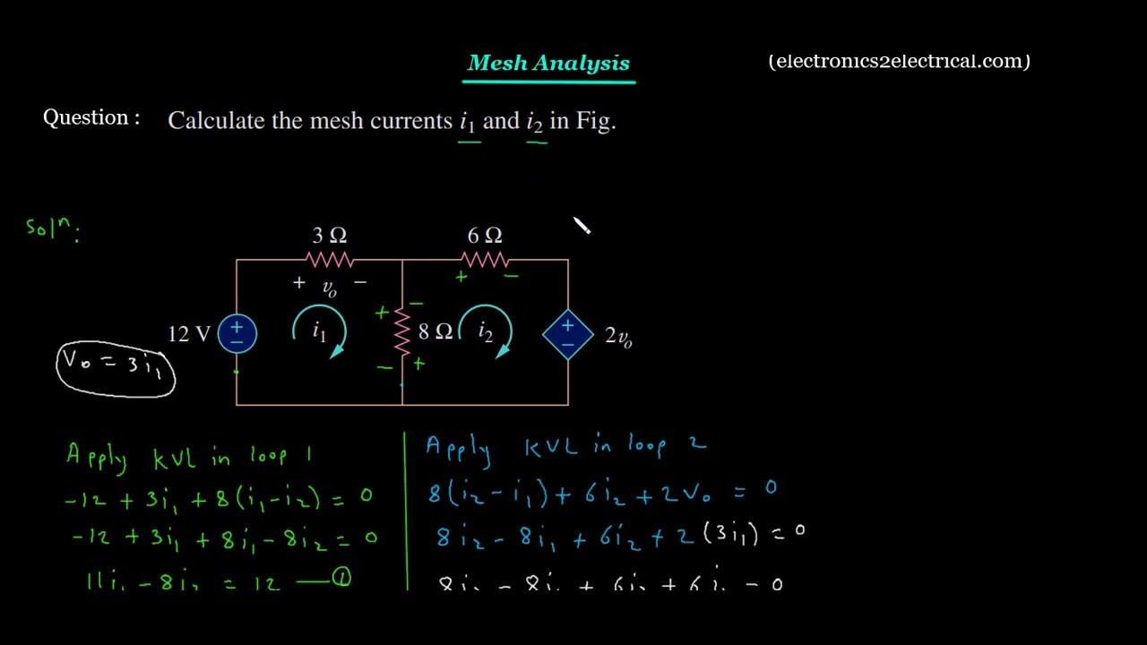 Mesh analysis 9 | Electrical Engineering - YouTube