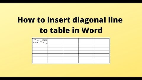 How to insert diagonal line to table in Word