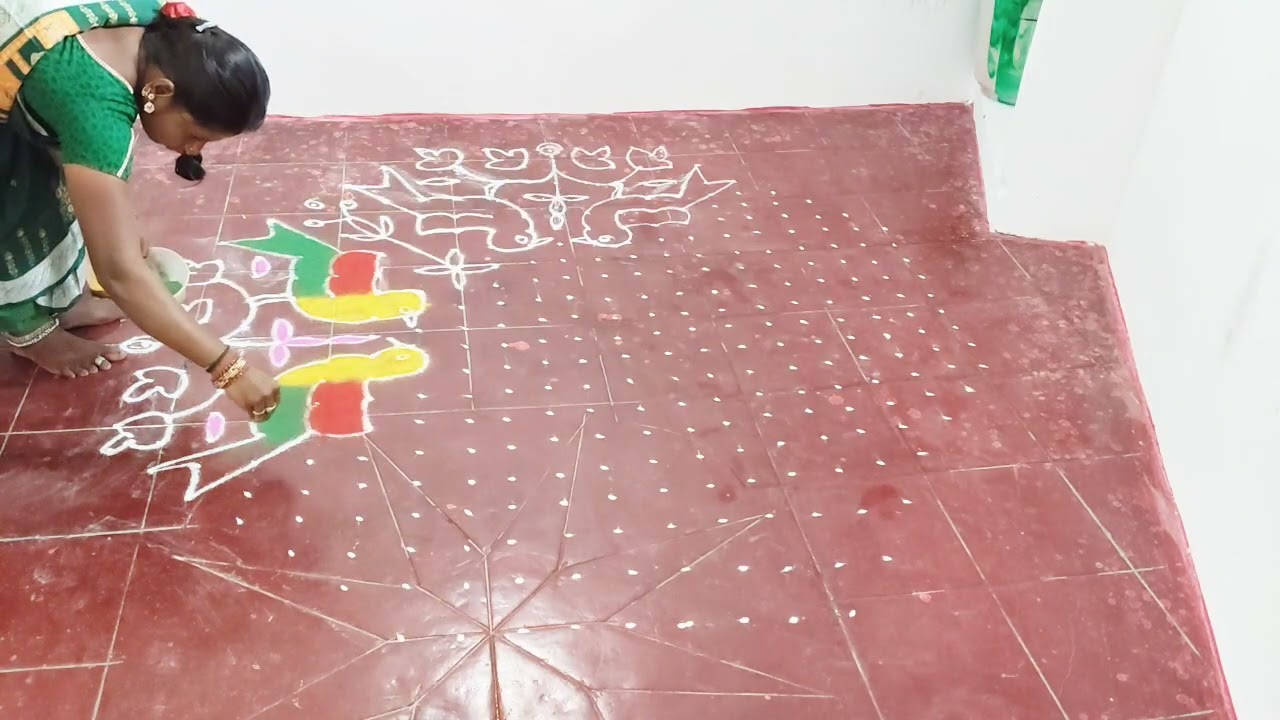 🌺🦜 fullvideodaily#Munieswari-7#சிட்டுகுருவிdesigns#21#9#9#நேர்புள்ளிkolam#videos#muggulu#