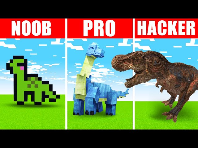 Noob vs. pro vs. hacker in dino t-rex RTX! 