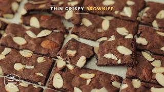 쿠키처럼 바삭한 얇은 브라우니 크리스피 브라우니 만들기 쉽고 간단한 베이킹 Like Brownie Cookies Thin Crispy Brownies Recipe