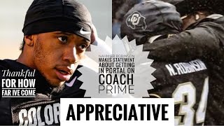 Nahmier Robinson MAKES STATEMENT About Getting In Portal On Coach Prime “APPRECIATIVE”🦬