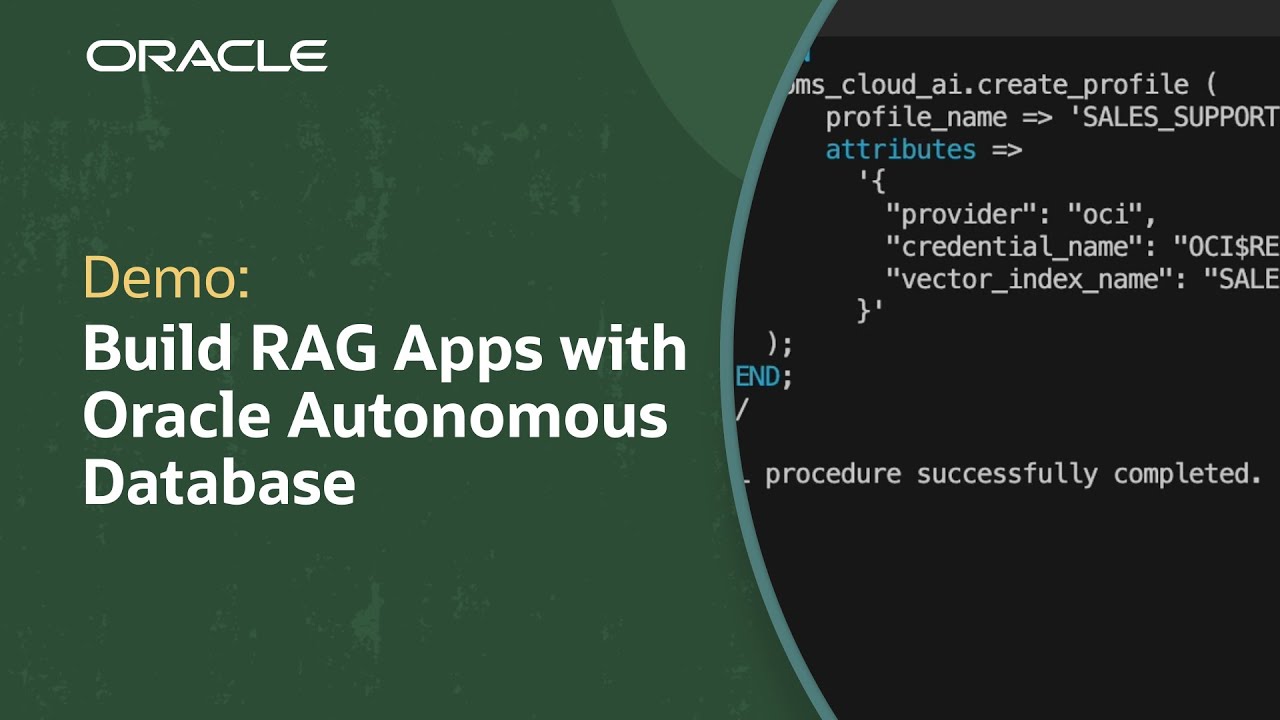 Build RAG Apps in Two Steps with Oracle Autonomous Database: Demo - YouTube