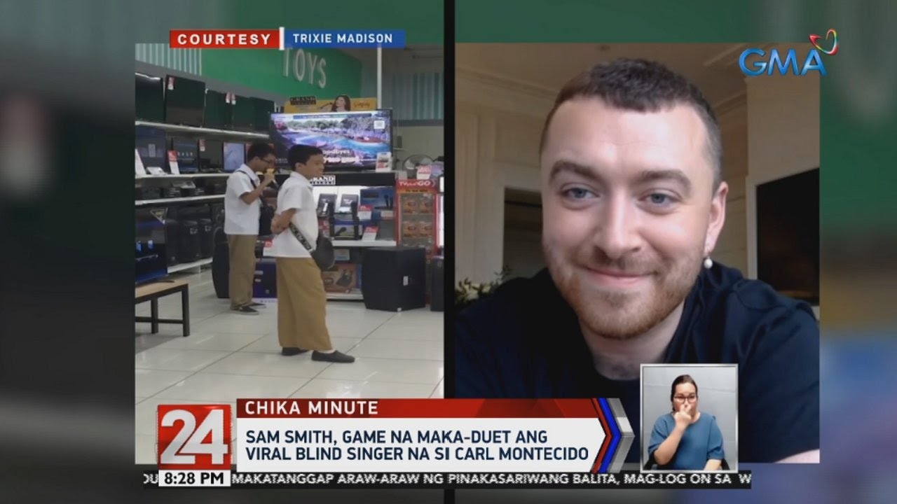 24 Oras: Sam Smith, game na maka-duet ang viral The Clash alumnus na si Carl Montecido