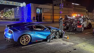 Michael B Jordan Crashes Ferrari 812 in Hollywood