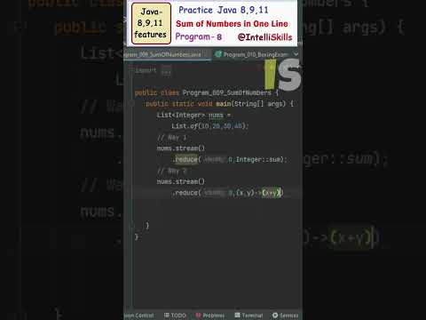 Java 8 Features | Program-9 | Sum of Numbers in One Line Code  #Shorts #java #coding