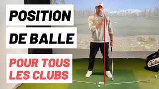 La bonne position de balle avec tous les clubs au golf, obligatoire pour bien jouer !