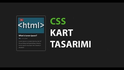 CSS ile Kart Tasarımı