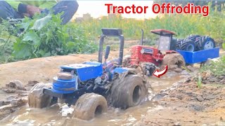 RC 🔥TRACTOR WITH MUD RESCUE MINI MAHENDRA TRACTOR #tractor #mud #offroading 
