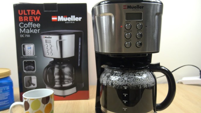 Mueller 12-Cup Drip Coffee Maker - Borosilicate Carafe, Auto-Off, Reusable  Filter, Anti-Drip, Keep-Warm Function, Clear Water Level Window Coffee