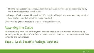 Solving ERROR: could not find a version When Using Flatpak-Pip-Generator