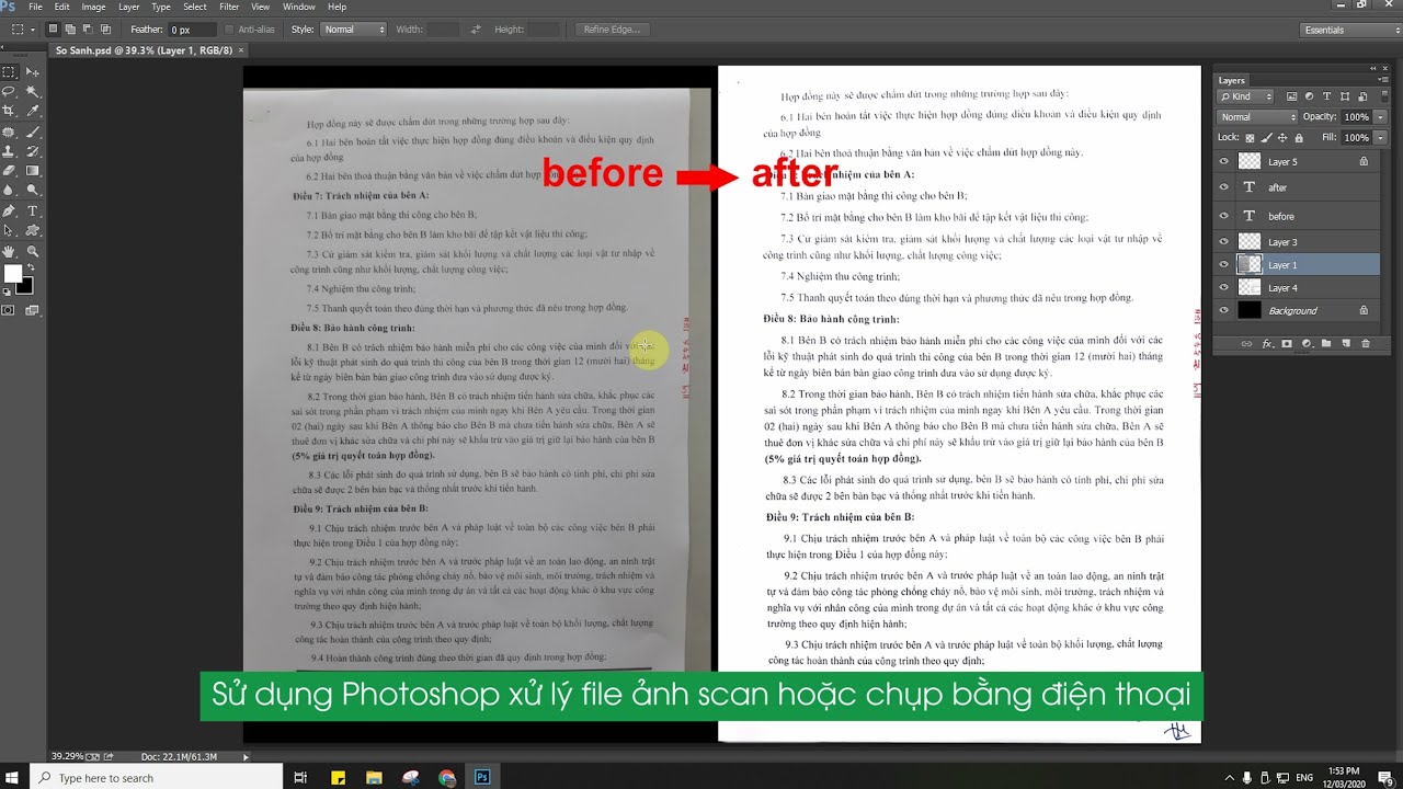 Chỉnh sửa ảnh scan bằng Photoshop