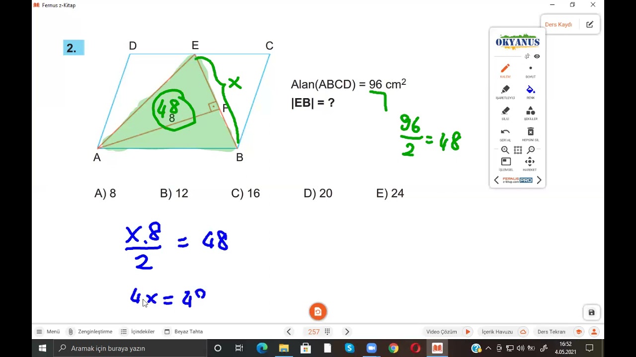 33. seans paralelkenar-2 okyanus 40 seans 10. sınıf matematik