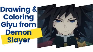 How to draw & color Giyu | Demon Slayer