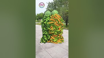 Create humanoid fruit and vegetable characters🍎🌽🍉 that can stand up, walk and collide...