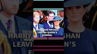 PRINCE HARRY AND MEGHAN MARKLE LEAVING QUEEN'S FUNERAL #britishroyalfamily #princeharrynews #SHORTS