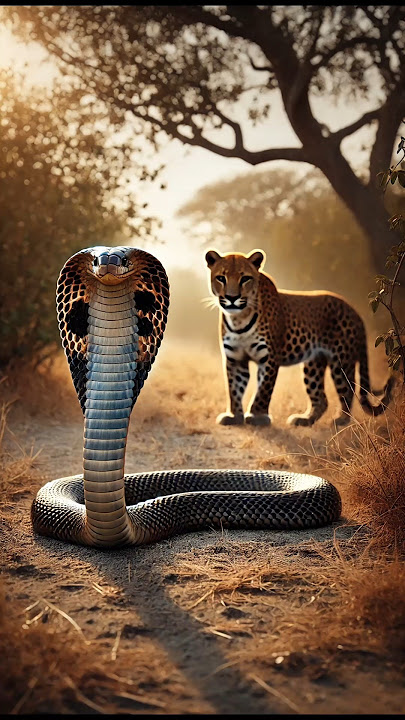 ketika macan tutul bertemu dengan ular kobra, ini yang terjadi #animals #hewan #wildlife #faktaunik
